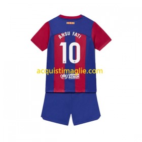 Divisa di Calcio Barcellona Ansu Fati 10 Bambino Prima 2023/2024